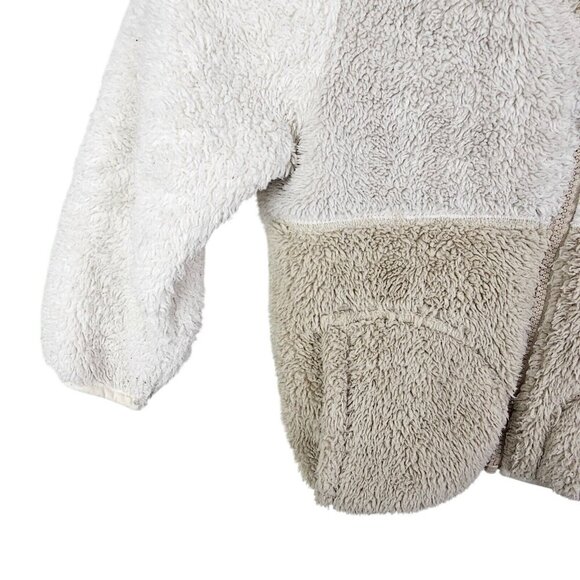 Old Navy Neutral Beige Tan Fleece Sherpa Zip Hoodie Toddler Size 4T - Picture 6 of 9